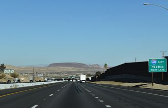 I-40 branches east from I-15 north at Barstow, CA to Kingman and Flagstaff, AZ.