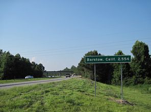 I-40 west - Barstow, CA sign - Wilmington, NC