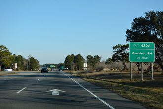 US 117 north at I-40 - Wilmington, NC