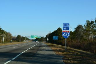 US 117 north at I-40 - Wilmington, NC