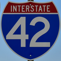 Interstate 42 North Carolina shield representation