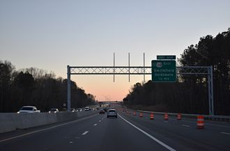 I-40 east ahead of New Bethel Church Road and Exit 309 to US 70/Future I-42.