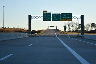 NC 540 east at I-40 east to Wilmington