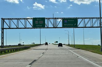 US 412/Cimarron Tpk West at I-35 north to Wichita, KS