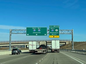 I-39/90 North at Interstate 43 in Beloit, Wisconsin