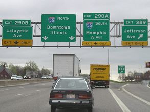 I-44 east at I-55 - St. Louis, MO - 2008