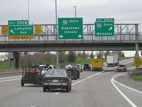 I-44 east at I-55 - St. Louis, MO - 2008