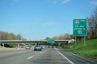 I-44 east at I-55 - St. Louis, MO - 2013