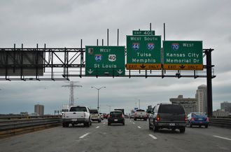 I-55/64/70 west - Poplar Street Bridge - 2012