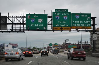 I-55/64/70 west split - St. Louis, MO - 2012