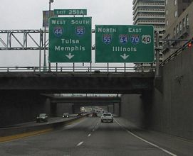 I-70 east at I-55 - St. Louis, MO - 2003