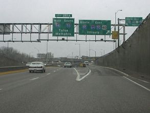 I-70 east at I-55 - St. Louis, MO - 2003