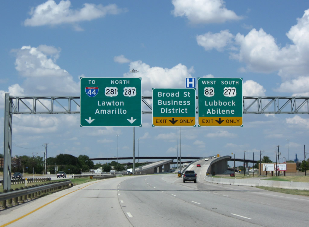 US 82/281/287 west at US 277 - Wichita Falls, TX
