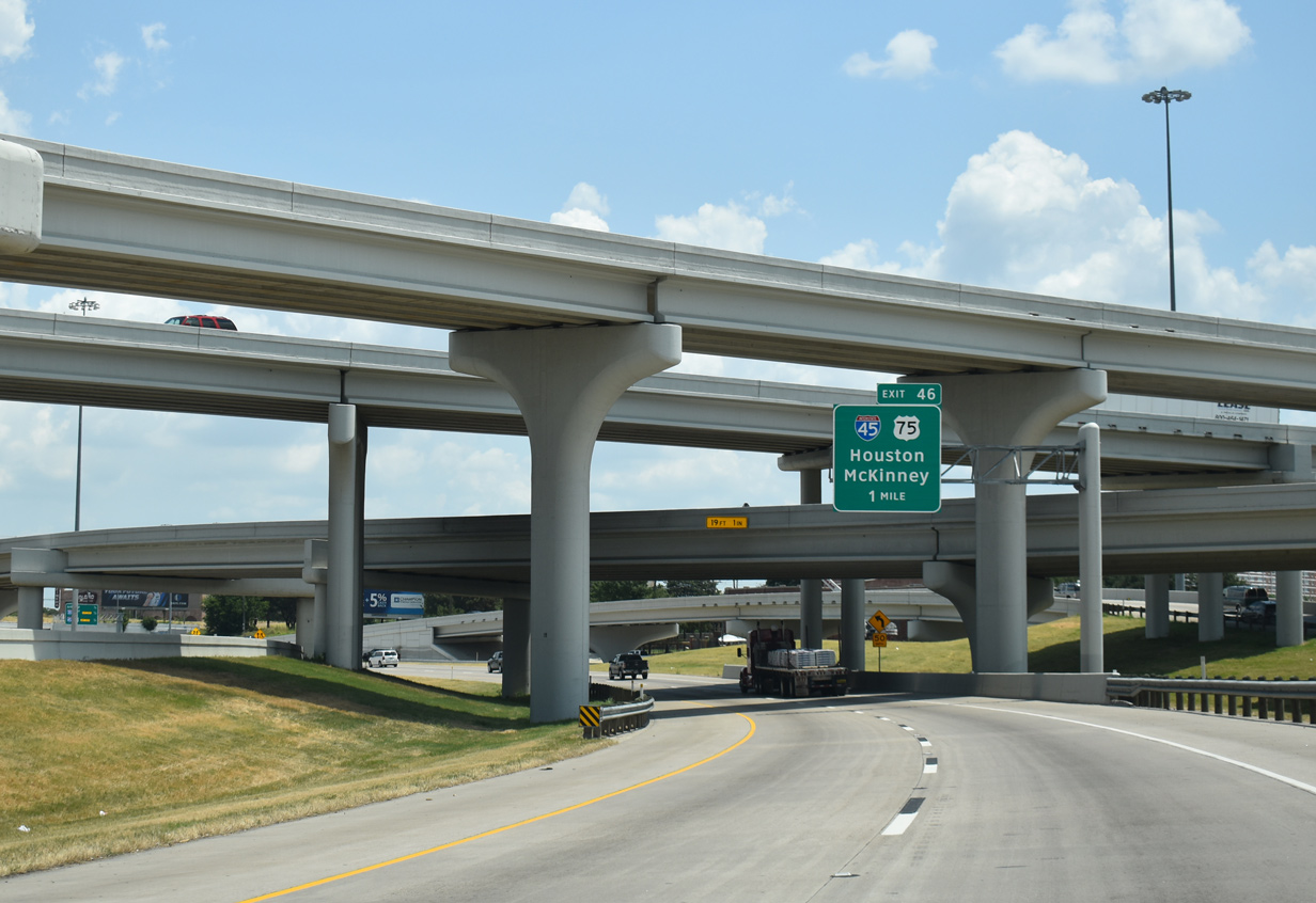 IH 30 east at IH 45/IH 345/US 75 - Dallas, TX