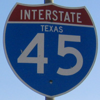Interstate 45 shield representation