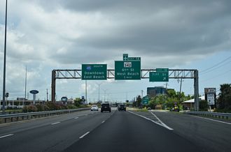 Interstate 45 South at Galveston, Texas