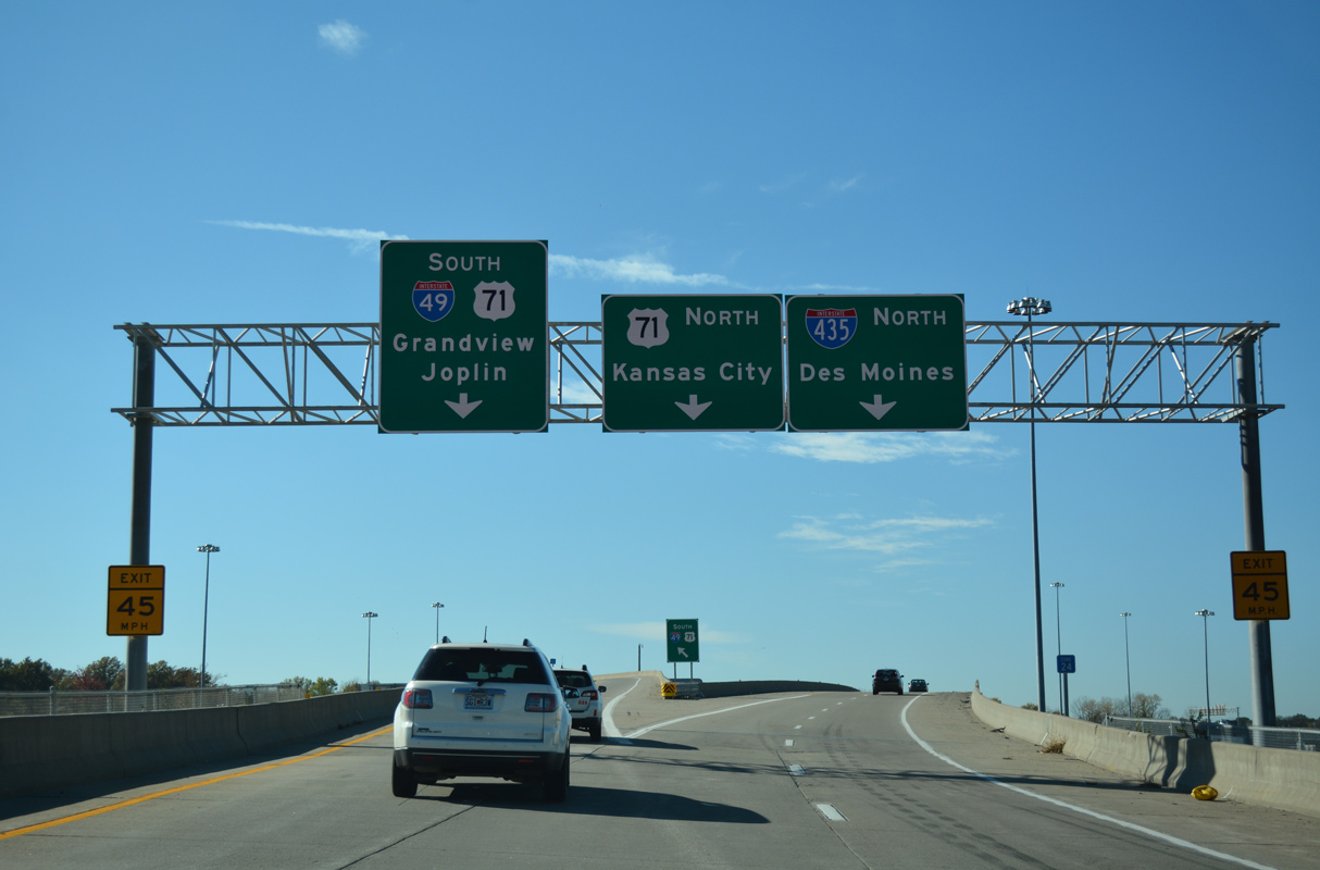 I-470/US 50 west at I-49/435/US 71