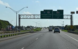 I-10 east at I-49/US 167 - Lafayette, LA