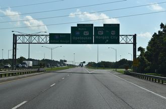 I-10 east at I-49/US 167 - Lafayette, LA