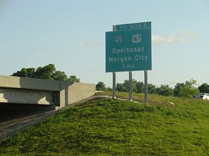 I-10 west one mile from I-49/US 167 in 2005.