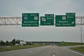 I-44 east at I-49 - Fidelity, MO