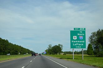 I-10 east at I-55/US 51 - LaPlace, LA