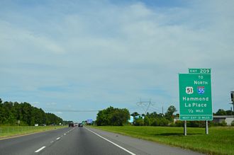 I-10 east at I-55/US 51 - LaPlace, LA