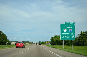I-10 east at I-55/US 51 - LaPlace, LA