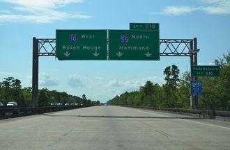 I-10 west at I-55 - LaPlace, LA