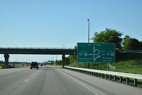 I-55 north at I-72/US 36 - Springfield, IL