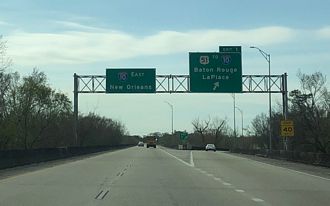 I-55 south at I-10/US 51 - LaPlace, LA