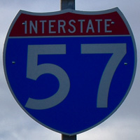 Interstate 57 shield representation