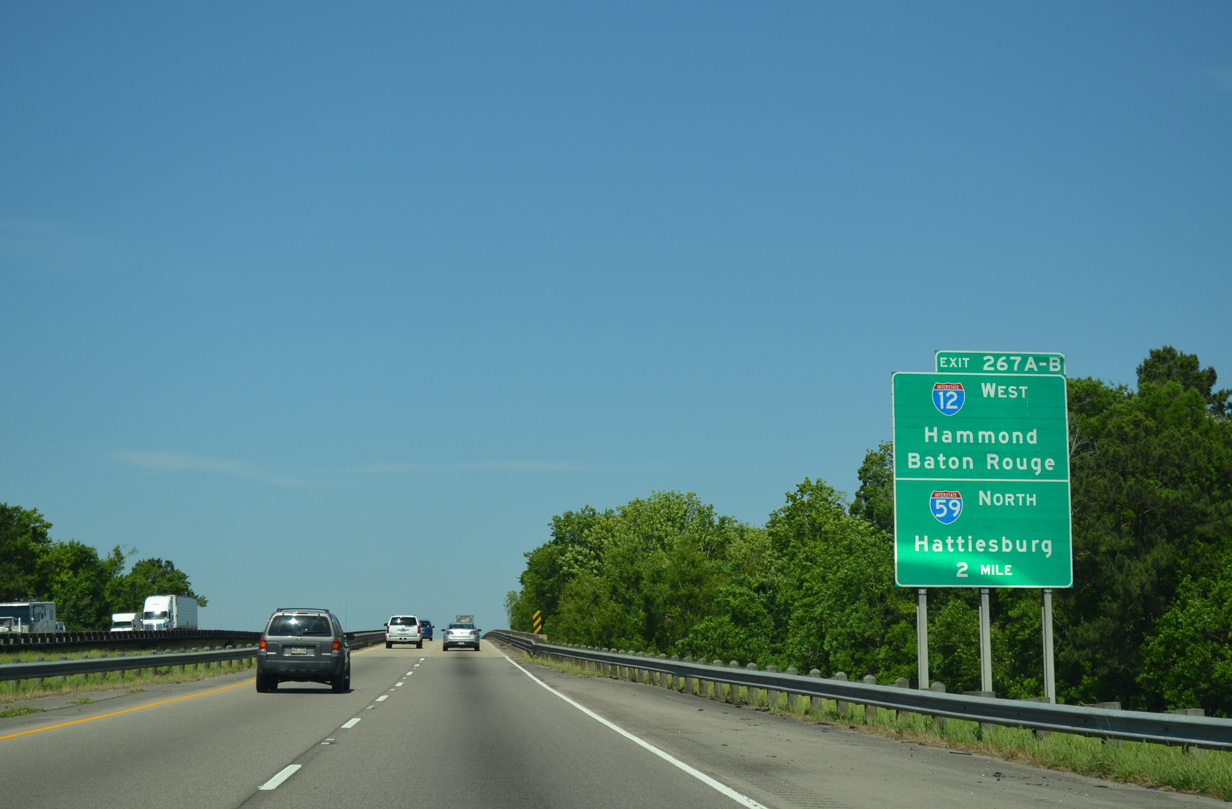 I-10 west at I-12/59 - Slidell, LA