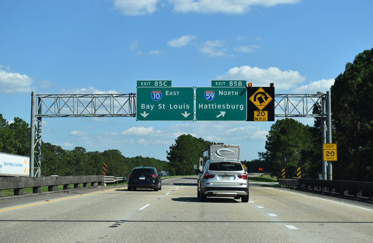 I-12 east at I-10/59 - Slidell, LA