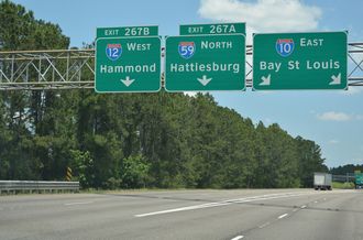 I-10 east at I-12/59 - Slidell, LA