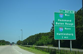 I-10 west at I-12/59 - Slidell, LA