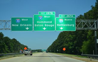 I-10 west at I-12/59 - Slidell, LA