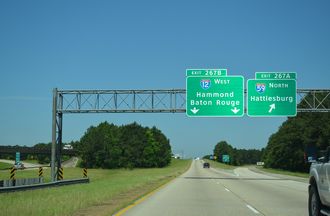 I-10 west at I-12/59 - Slidell, LA