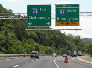 I-24 east at I-59 - Wildwood, GA