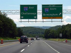 I-24 east at I-59 - Wildwood, GA