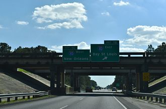 I-59 south at I-12/10 - Slidell, LA