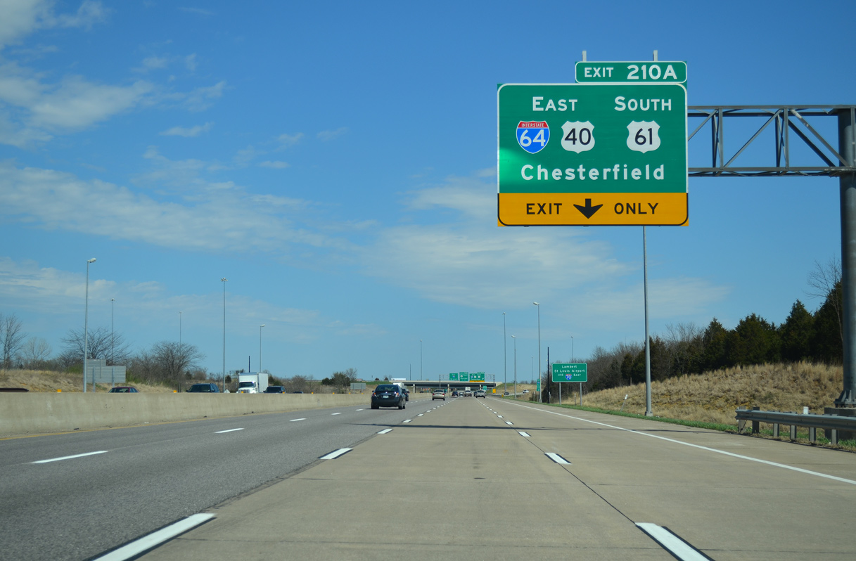 I-70/US 40 east at I-64/US 61 - Wentzville, MO
