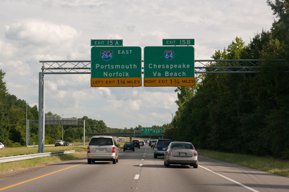 I-664 south at I-64/264 in 2010