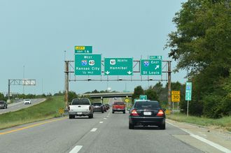 I-64/US 40-61 west at I-70 - Wentzville, IN