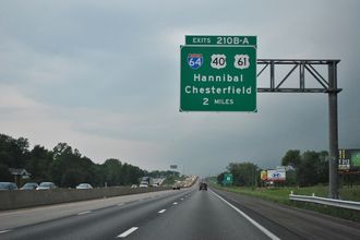 I-70 west at I-64/US 40-61 - Wentzville, MO