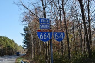 I-664 south at I-64/264 - Bowers Hill, VA
