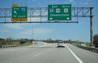 U.S. 61 South at Interstate 64 in Wentzville, Missouri