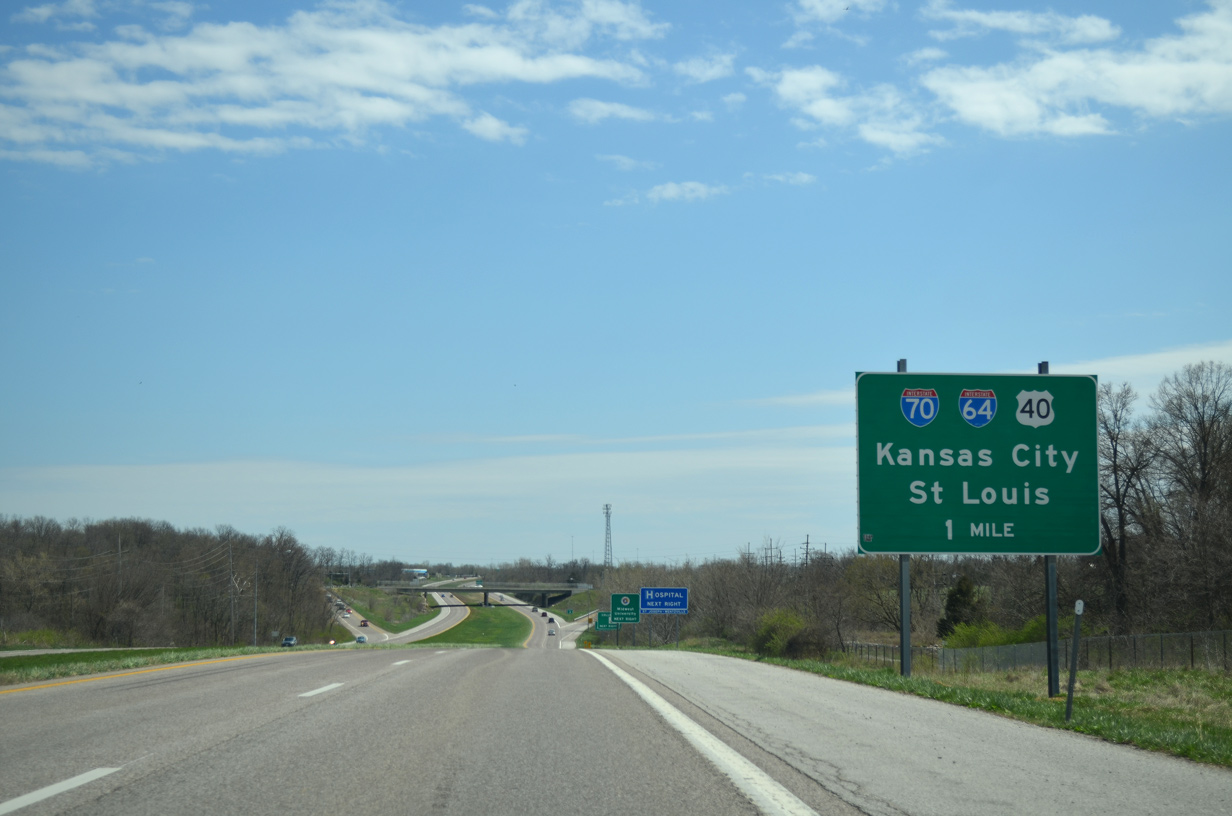 US 61 south at I-64-70/US 40 - Wentzville, MO