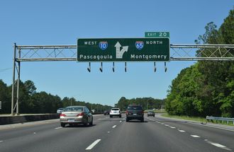 I-10 west at I-65 - Mobile, AL