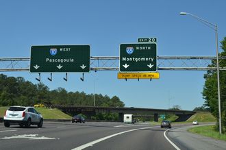 I-10 West at Interstate 65 in Mobile, Alabama